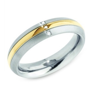 Dámsky titánový snubný prsteň BOCCIA® s diamantmi 0131-04