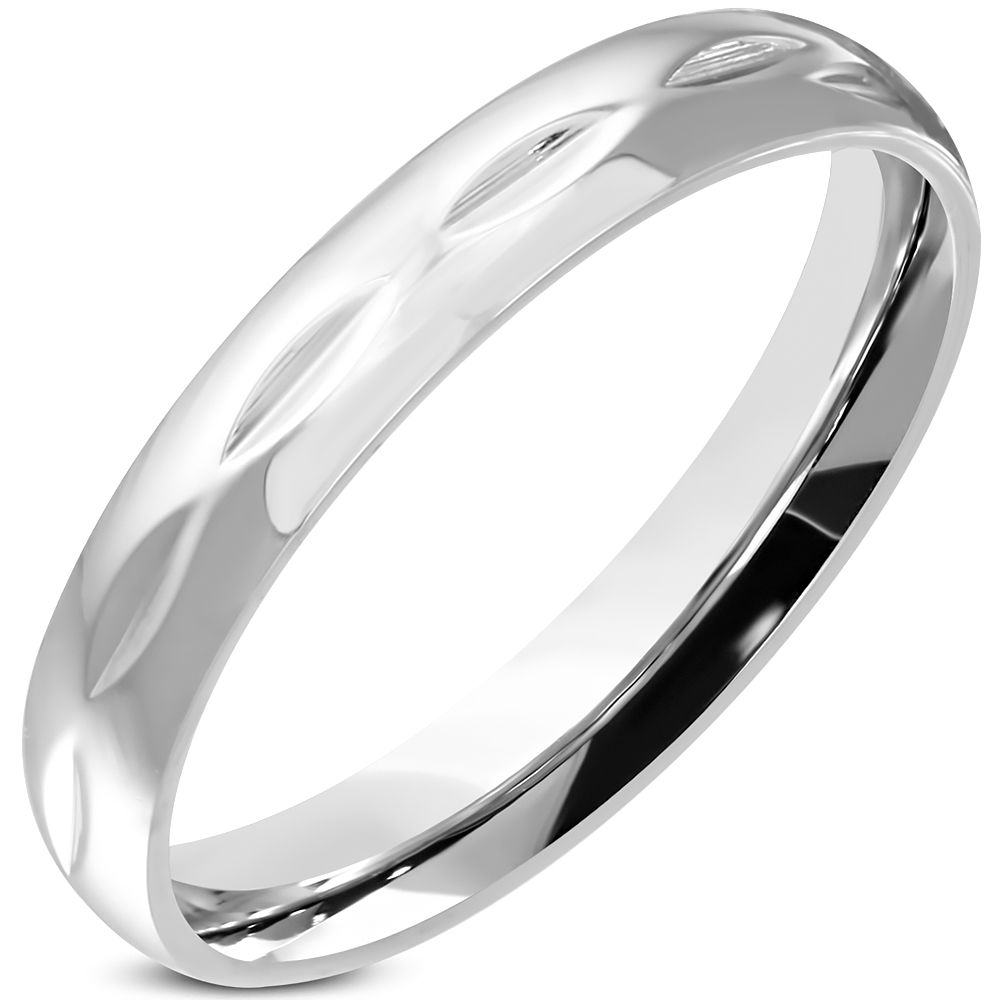 Pánsky oceľový snubný prsteň s pruhmi OPR0106