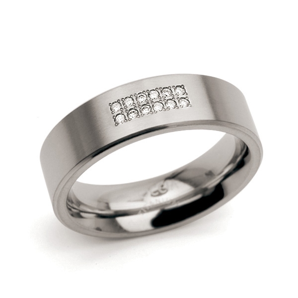 Dámsky titánový snubný prsteň s diamantmi BOCCIA® 0101-18