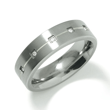 Dámsky titánový snubný prsteň s diamantmi BOCCIA® 0101-20