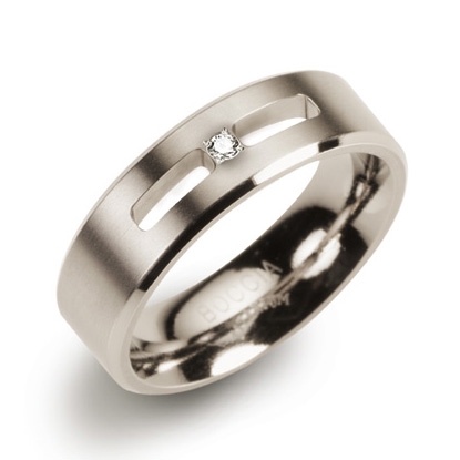 Titánový prsteň BOCCIA® s diamantom 0101-26