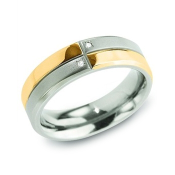 Titánový snubný prsteň BOCCIA® s 2mi diamantmi 0101-27