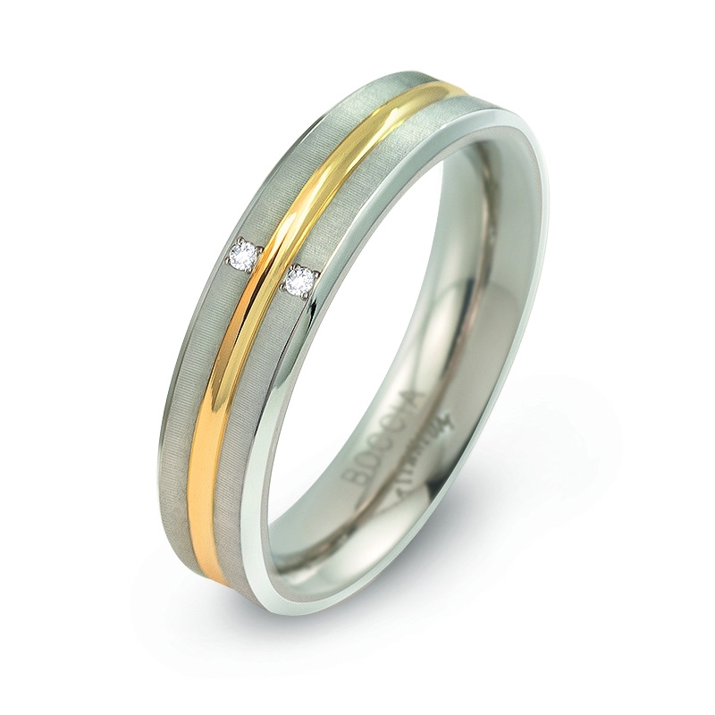 Titánový snubný prsteň BOCCIA® s diamantmi 0144-04