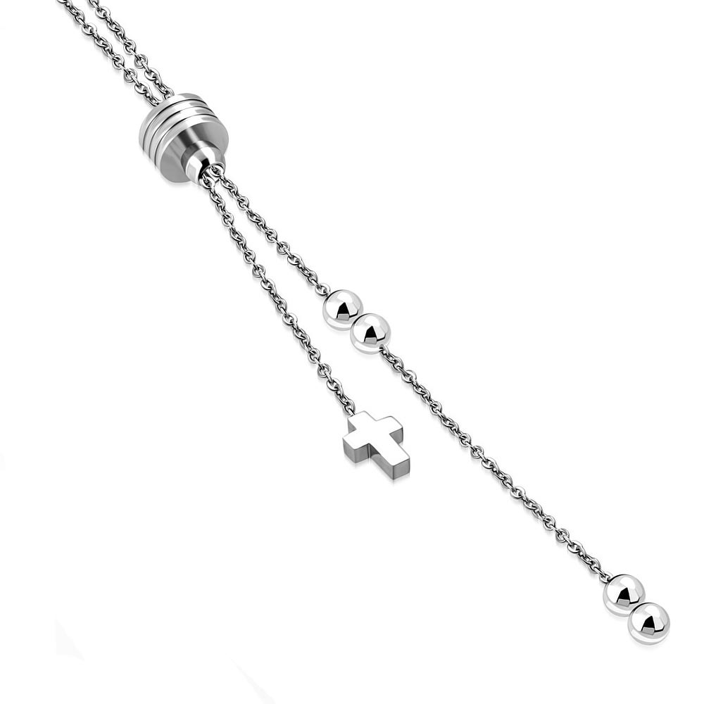 Oceľový náhrdelník so zaveseným krížikom