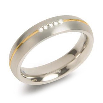 Dámsky titánový snubný prsteň BOCCIA® s diamantmi 0130-04