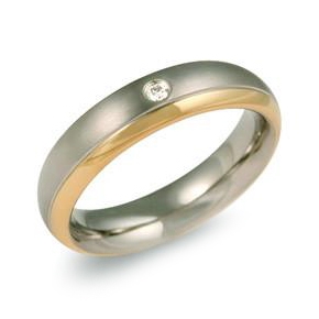 Dámsky titánový snubný prsteň BOCCIA® s diamantom 0130-12