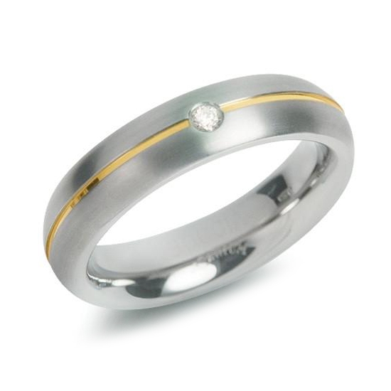 Dámsky titánový snubný prsteň BOCCIA® s diamantom 0130-06