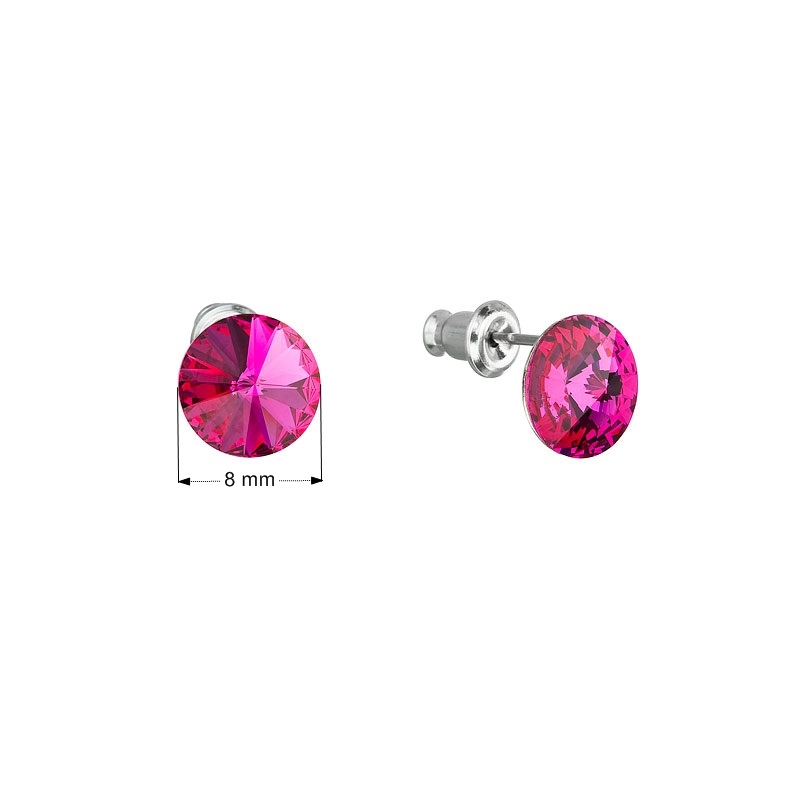 Náušnice bižutéria so Swarovski kryštálmi, Fuchsia