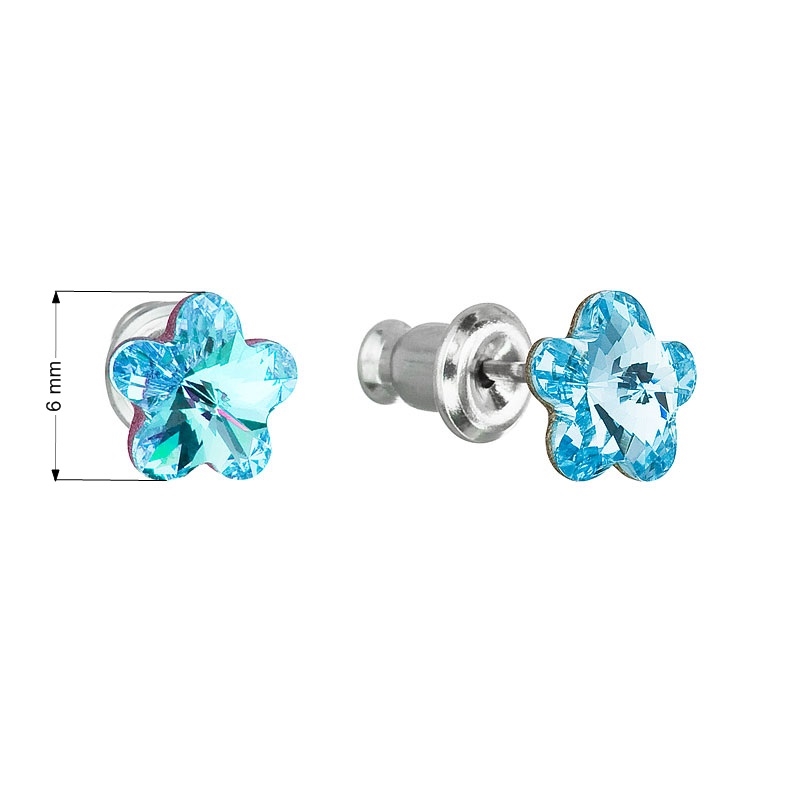 Náušnice bižutéria so Swarovski kryštálmi, Aquamarine