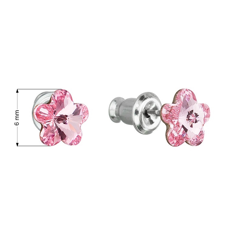 Náušnice bižutéria so Swarovski kryštálmi, Light Rose