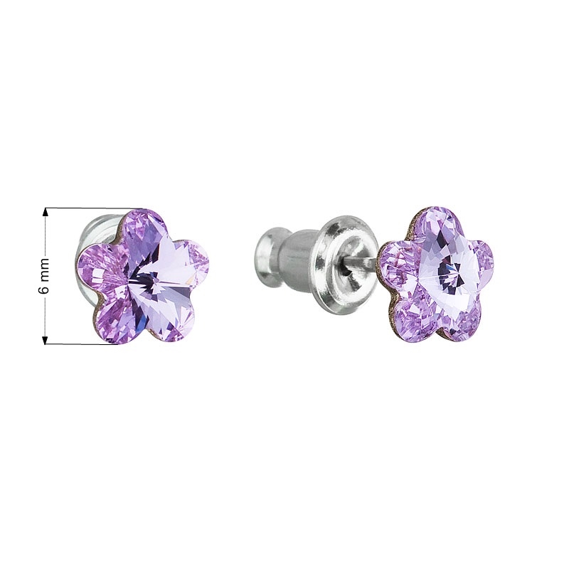 Náušnice bižutéria so Swarovski kryštálmi, Violet