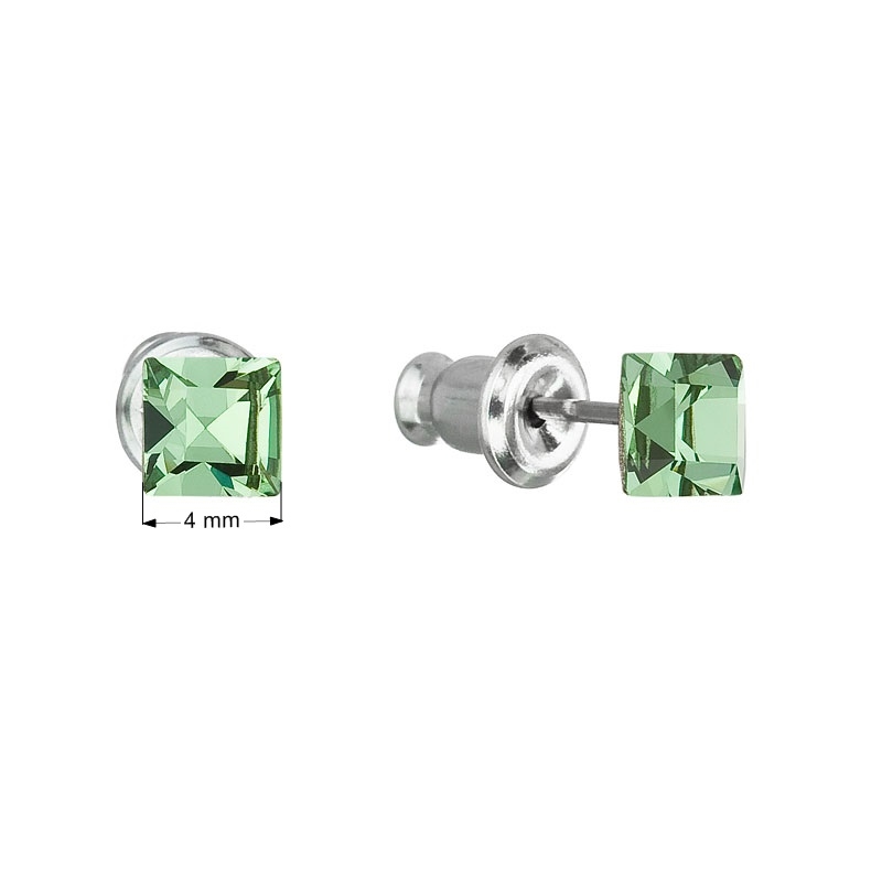 Náušnice bižutéria so Swarovski kryštálmi, Peridot