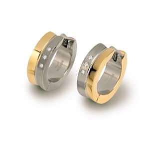BOCCIA® Titanové náušnice kroužky s diamanty 0511-04 - 0511-04