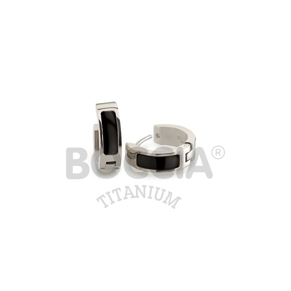 Titánové náušnice krúžky s keramiku BOCCIA® 0593-02