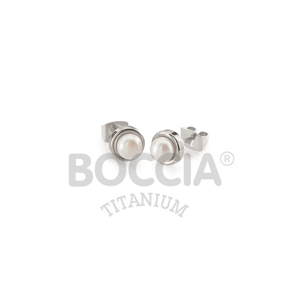 Titánové náušnice s perličkou BOCCIA® 0594-01