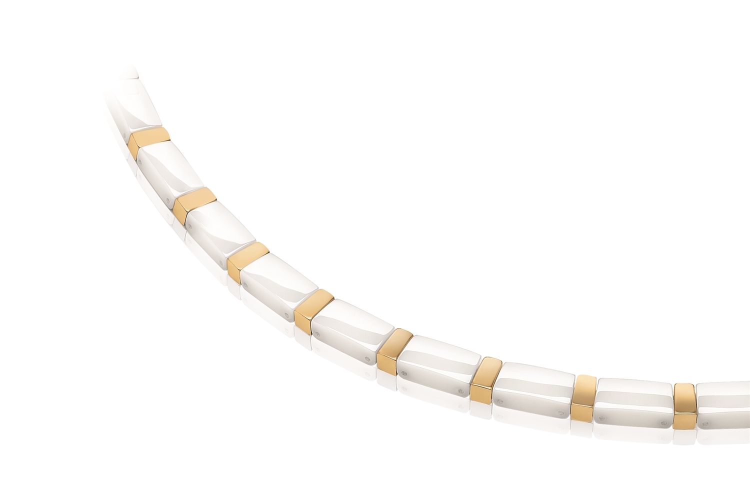 Titánový náhrdelník BOCCIA® s bielou keramikou 0845-05