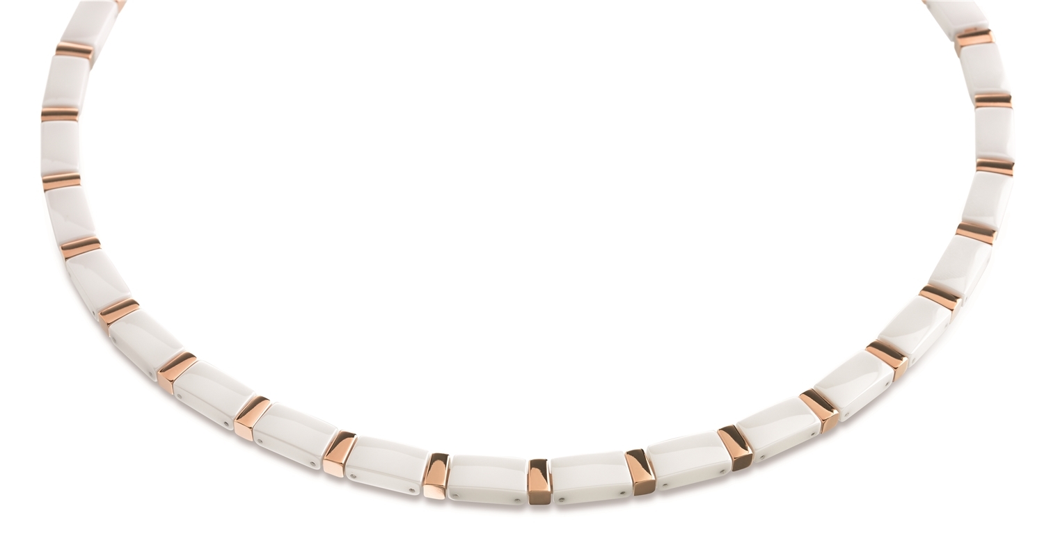 Titánový náhrdelník BOCCIA® s bielou keramikou 0845-06