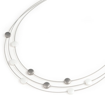 Titánový náhrdelník BOCCIA® s bielou keramikou 0852-04