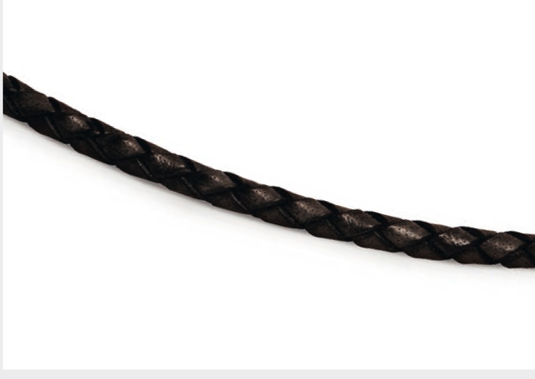 Čierny kožený splietaný náhrdelník BOCCIA® 0858-0142, dĺžka 42 cm