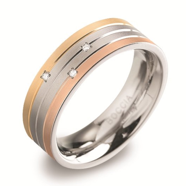 Dámsky titánový snubný prsteň s diamantmi BOCCIA® 0135-02