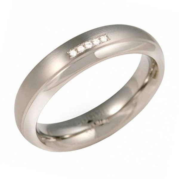 Dámsky titánový snubný prsteň BOCCIA® s diamantom 0130-09