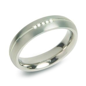 Dámsky titánový snubný prsteň BOCCIA® s diamantmi 0130-03
