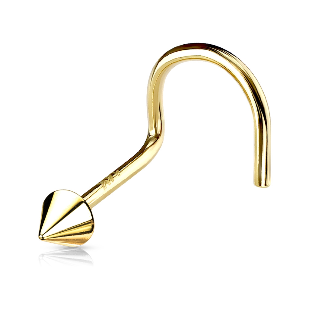 Zlatý piercing do nosu - špička, Au 585/1000 ZL01116-YG