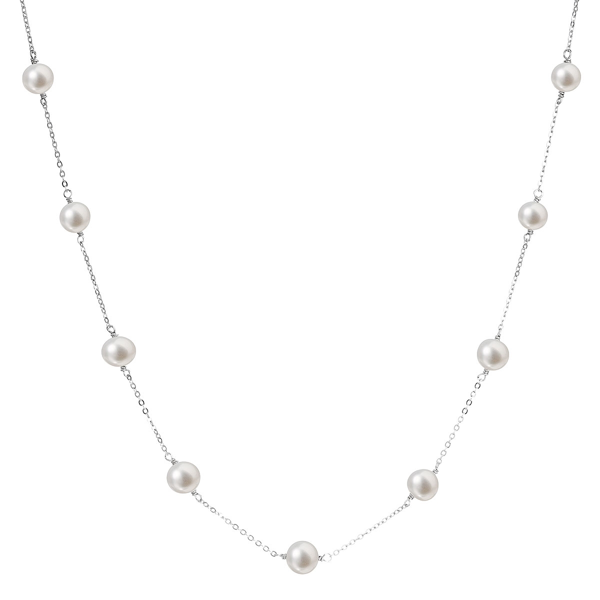 Perlový náhrdelník z pravých říčních perel bílý EG4224