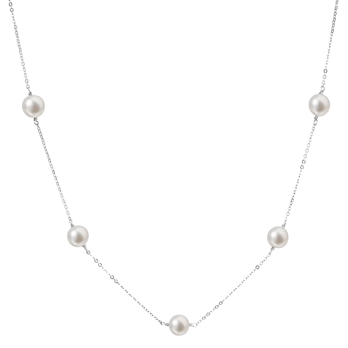 Perlový náhrdelník z pravých říčních perel bílý EG4222