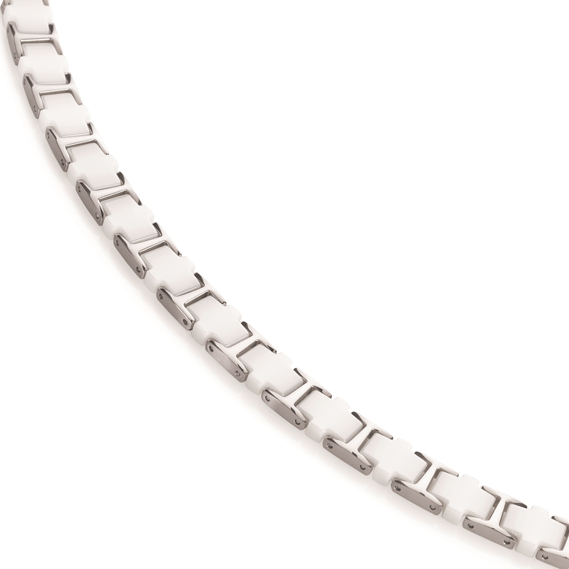 Titánový náhrdelník BOCCIA® s bielou keramikou 0867-01