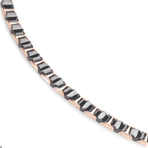 Titánový náhrdelník BOCCIA® s čiernou keramikou 0867-04