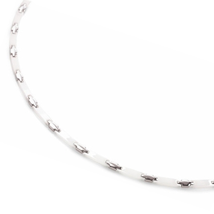 Titánový náhrdelník BOCCIA® s bielou keramikou 0869-01
