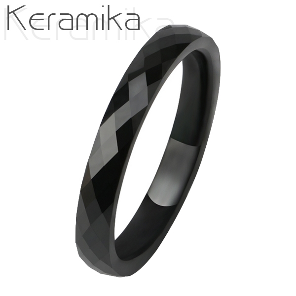 Keramický prsteň čierny, šírka 3 mm