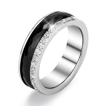 Keramický prsteň čierny, šírka 6 mm, veľ. 52