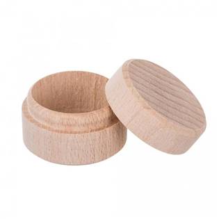 Šperky4U Kulatá dřevěná krabička, průměr 40 mm - KRD01
