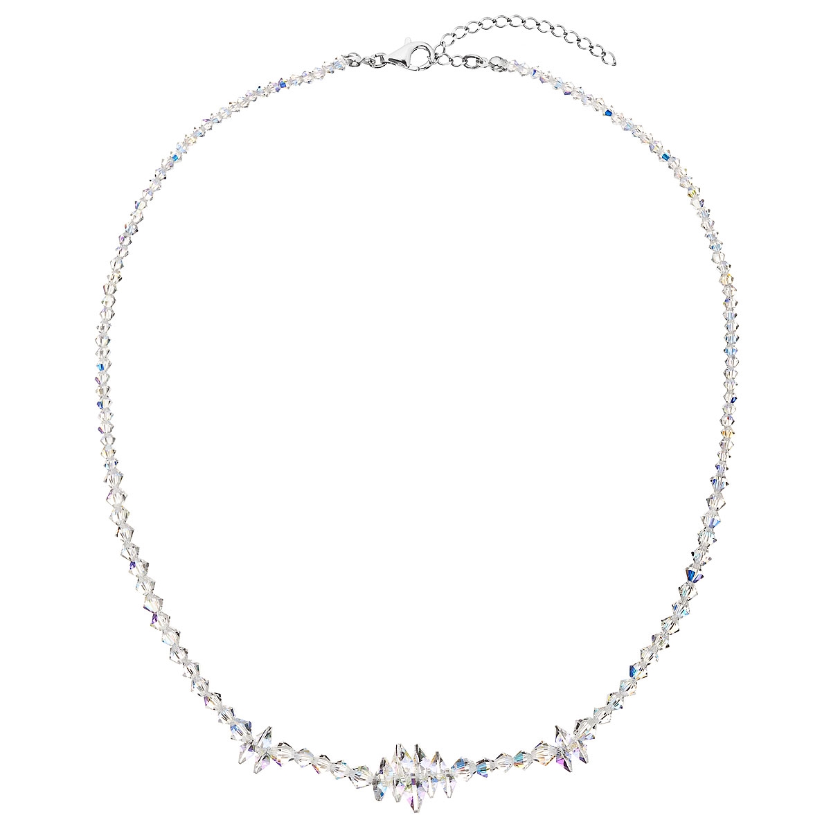 Stříbrný náhrdelník s Crystals from Swarovski® AB EG4040-AB