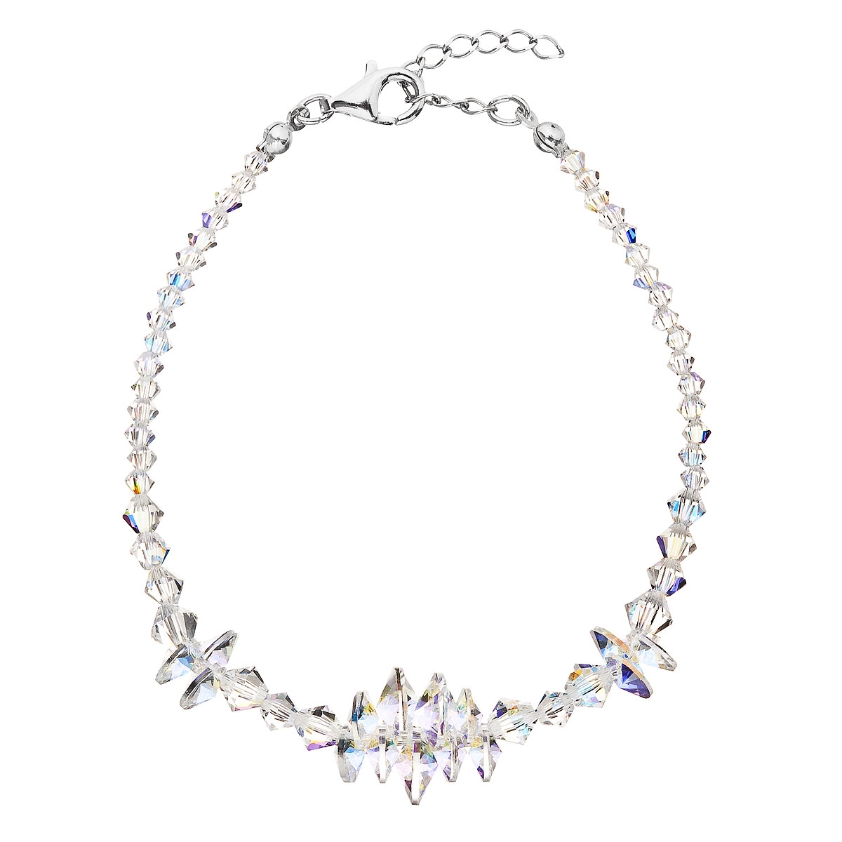 Stříbrný náramek s krystaly Crystals from Swarovski® AB EG7048-AB