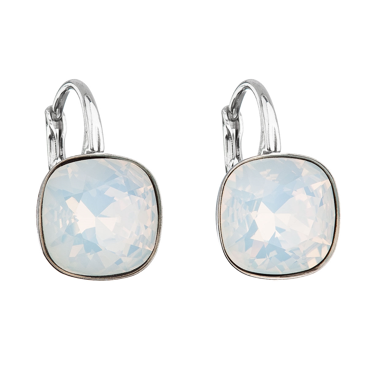 Stříbrné náušnice s kameny Crystals from Swarovski® White Opal EG2105-WOP