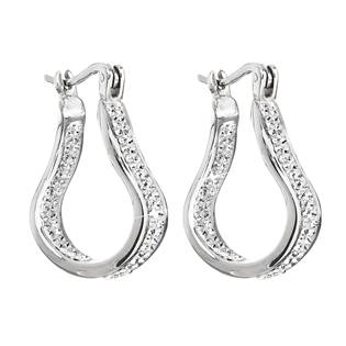 EVOLUTION GROUP CZ Stříbrné náušnice kruhy s krystaly Swarovski bílý kruh - 31219.1