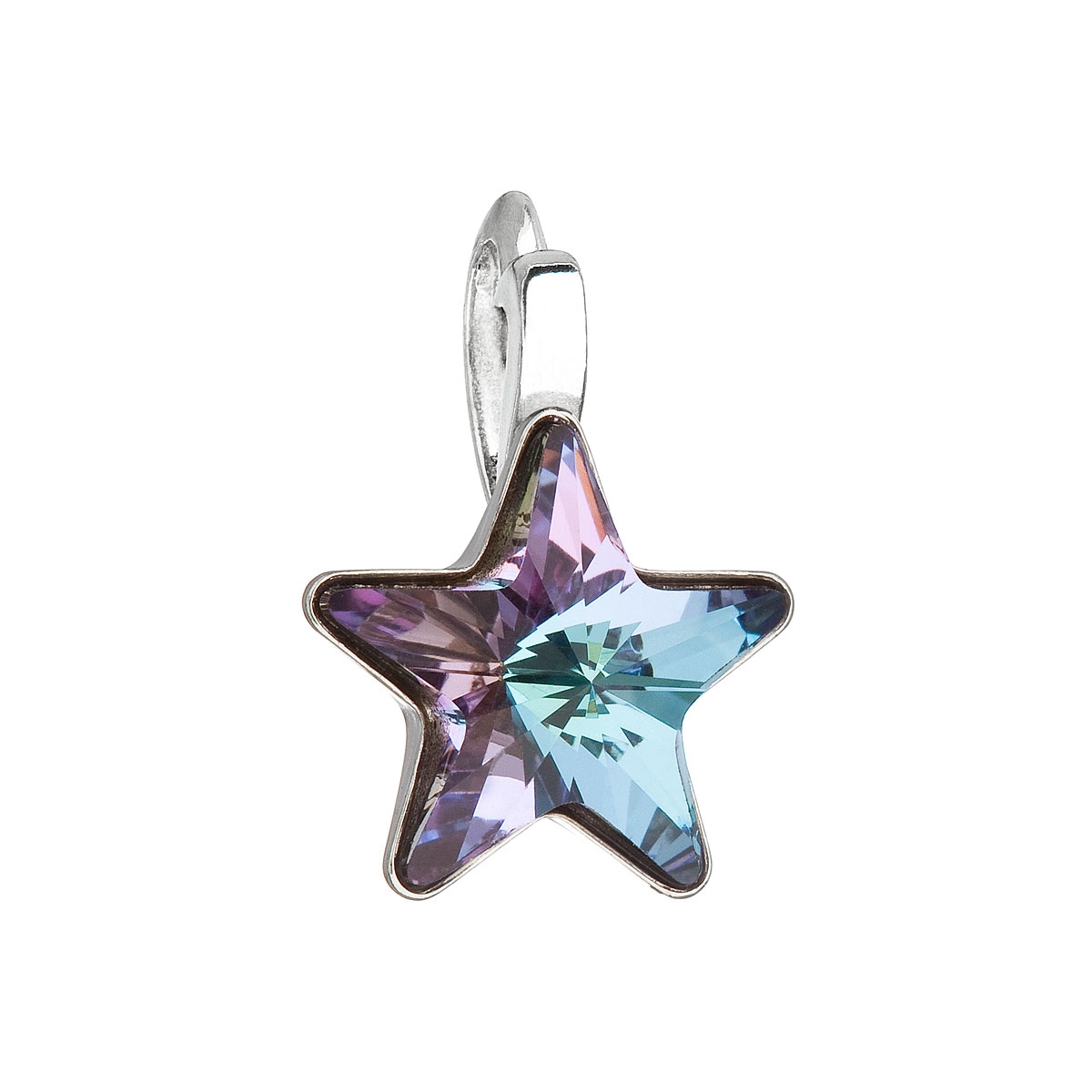 Strieborný prívesok hviezda s kameňom Crystals from Swarovski ® Vitrail Light