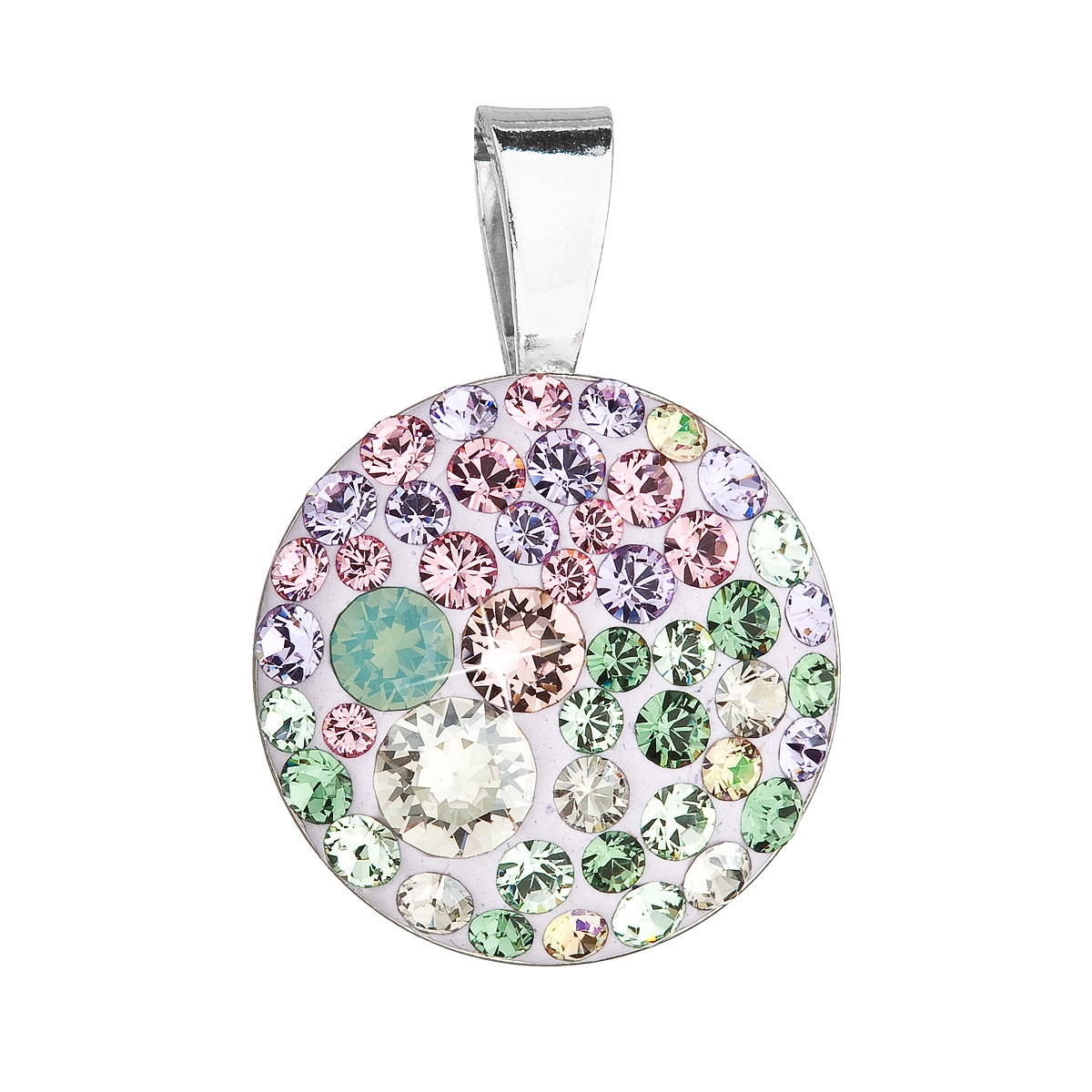 Strieborný prívesok s kameňmi Crystals from Swarovski ® Sakura