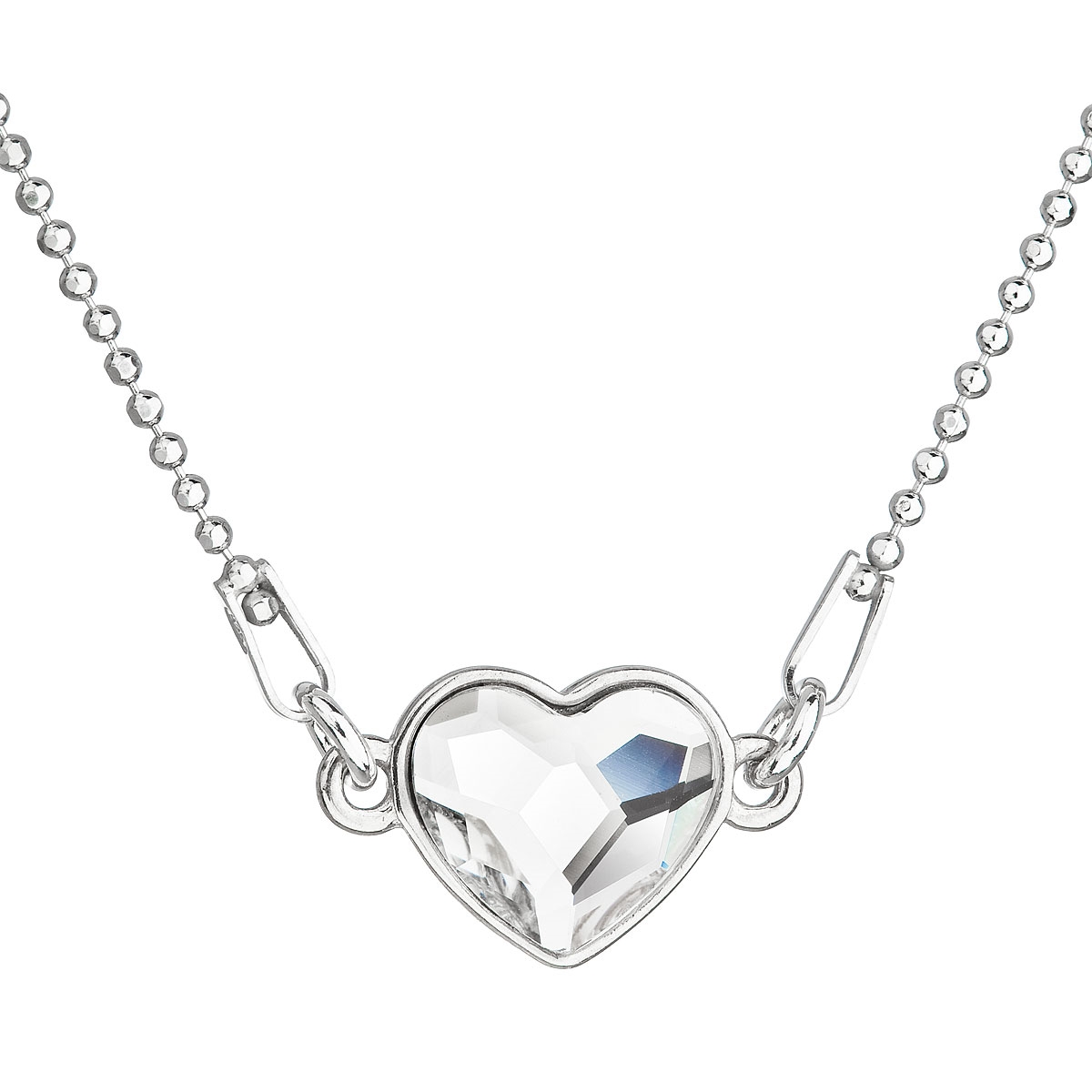 Stříbrný náhrdelník se srdíčkem Crystals from Swarovski® Crystal EG4045-CR