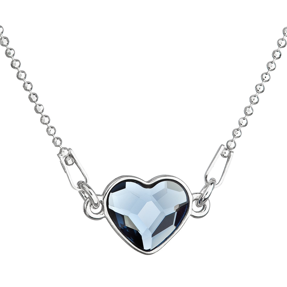 Stříbrný náhrdelník se srdíčkem Crystals from Swarovski® Denim Blue EG4045-DB