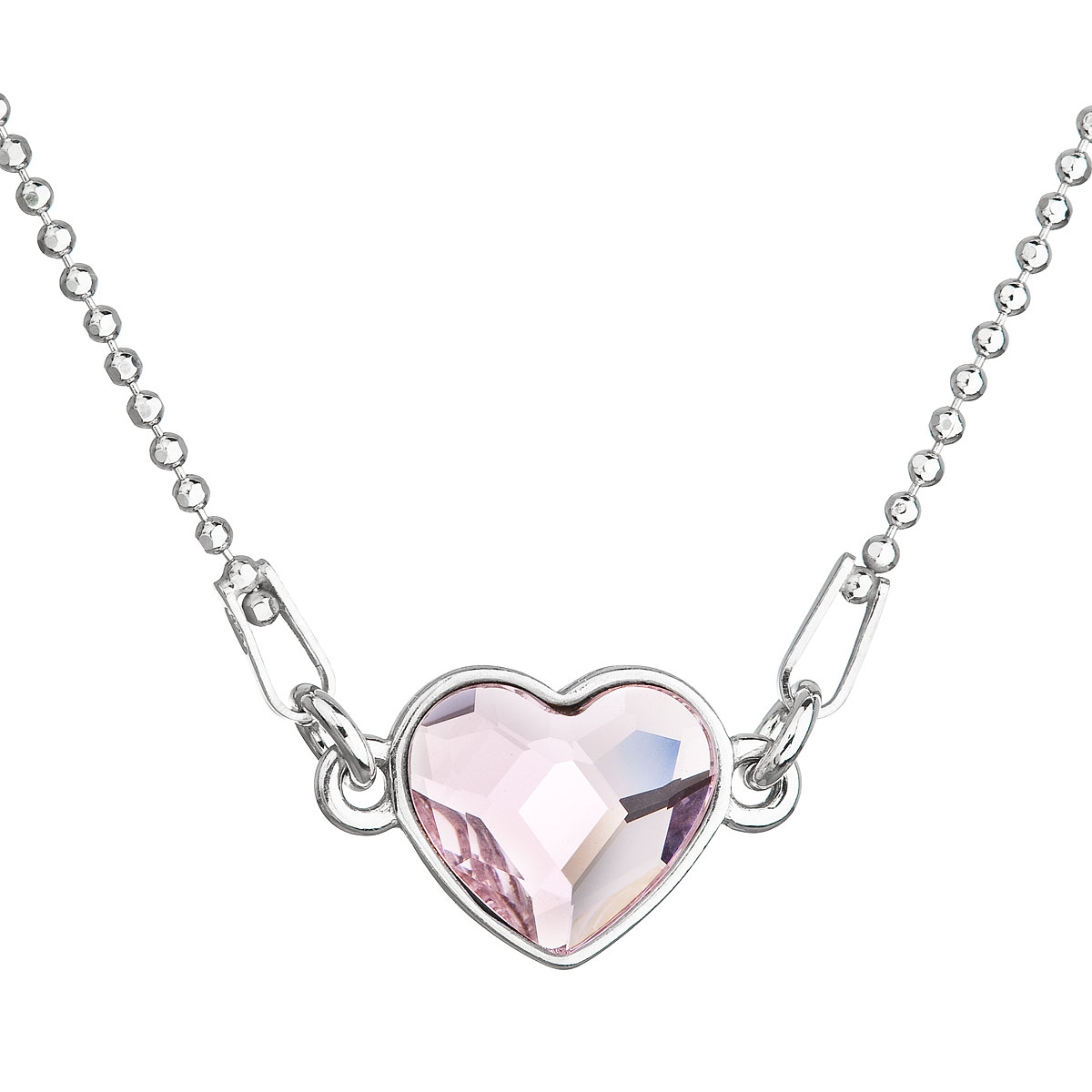 Stříbrný náhrdelník se srdíčkem Crystals from Swarovski® Rosaline EG4045-RO