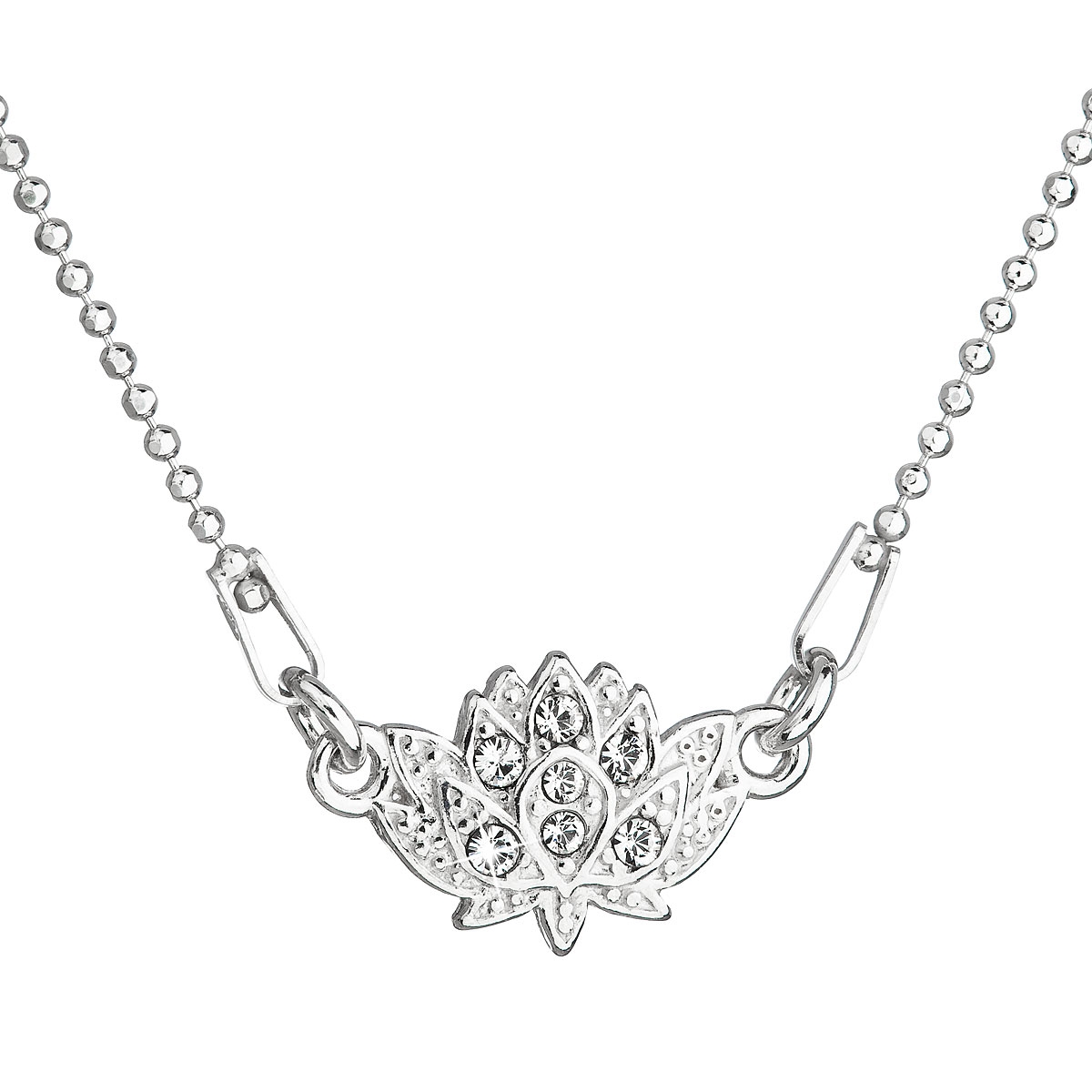 Stříbrný náhrdelník kytička s kamínky Crystals from Swarovski® EG4052