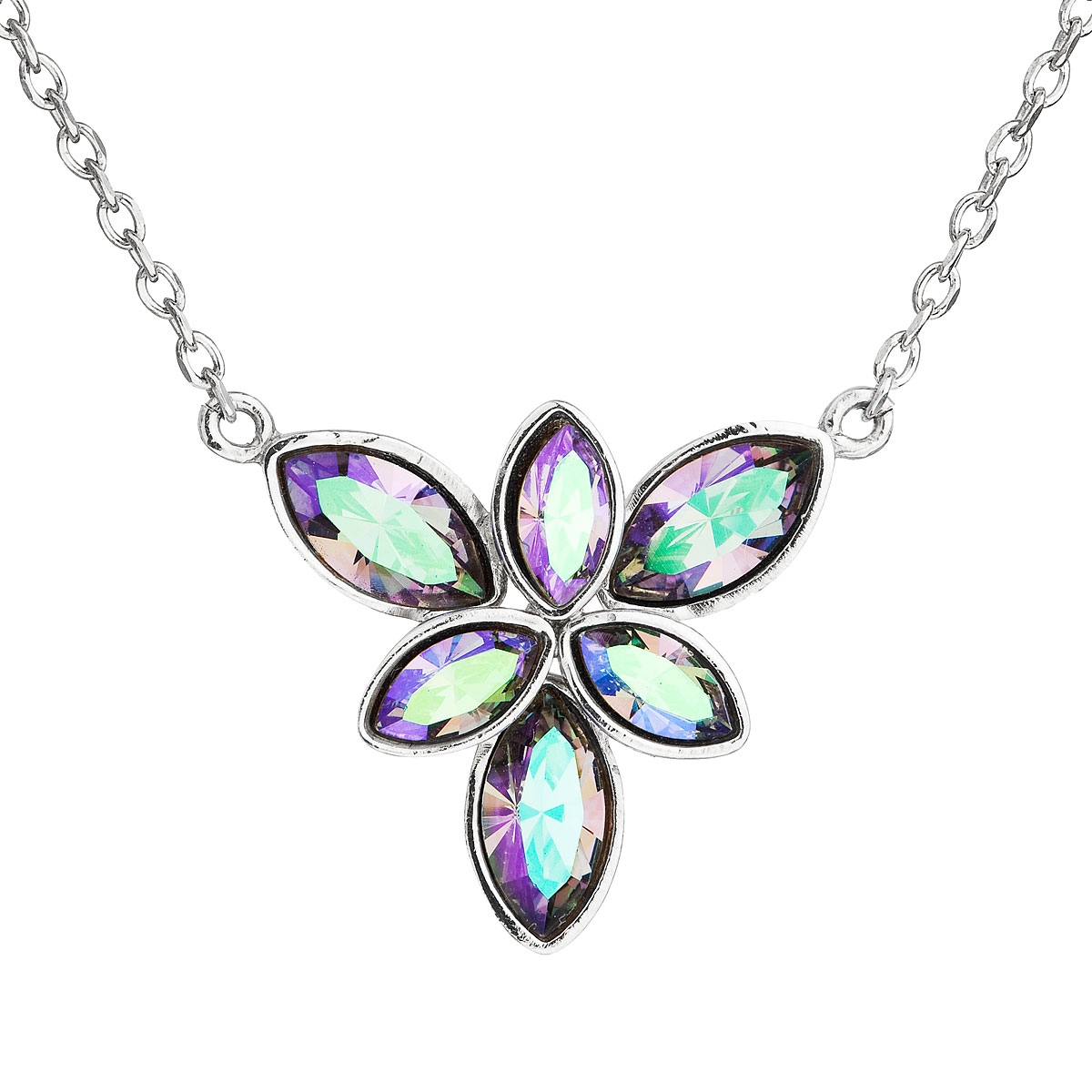 Stříbrný náhrdelník kytička s Crystals from Swarovski® Paradise Shine EG4039-PS