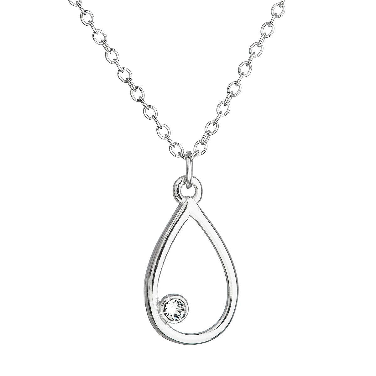 Strieborný náhrdelník "kvapka" s kamienkom Crystals from Swarovski ®