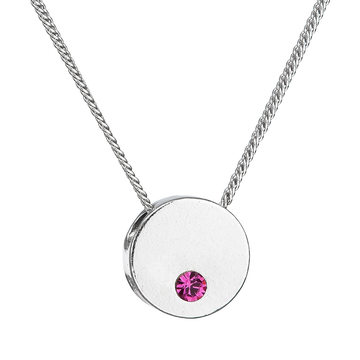 Strieborný náhrdelník koliesko s Crystals from Swarovski ® Rose