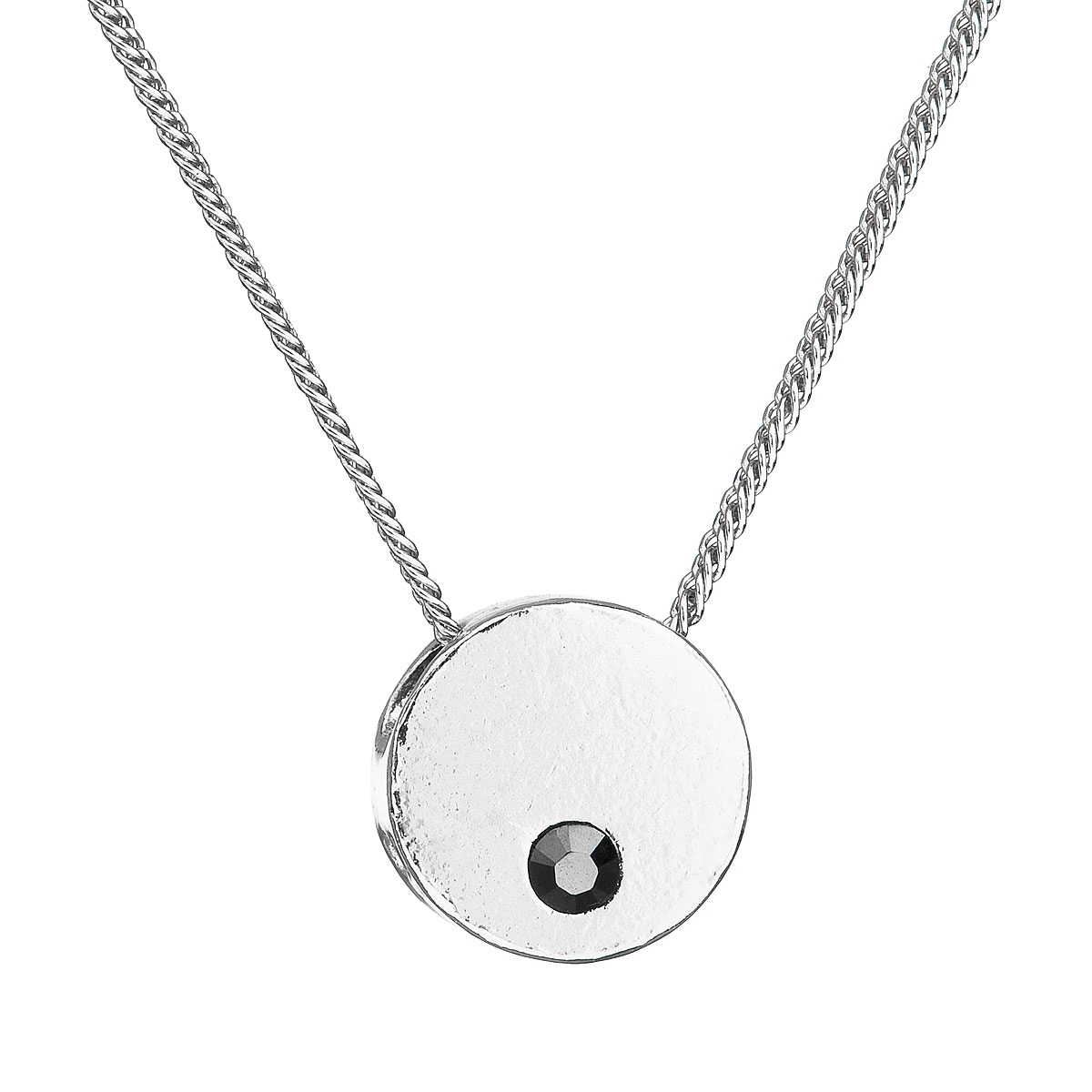 Strieborný náhrdelník koliesko s Crystals from Swarovski ® hematitu