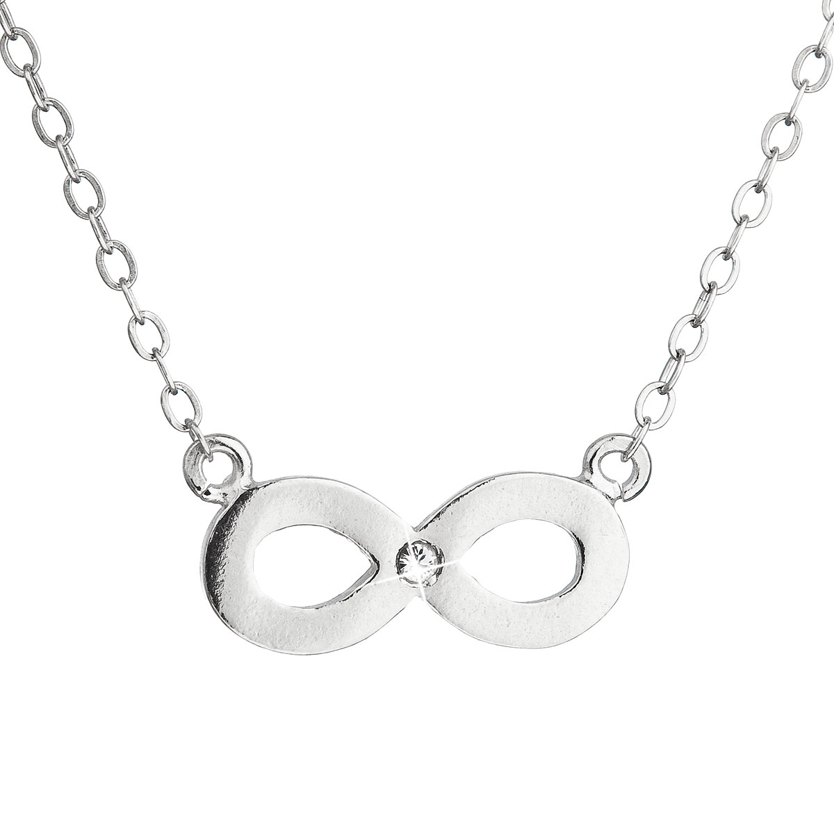 Strieborný náhrdelník infinity - nekonečno s Crystals from Swarovski ®